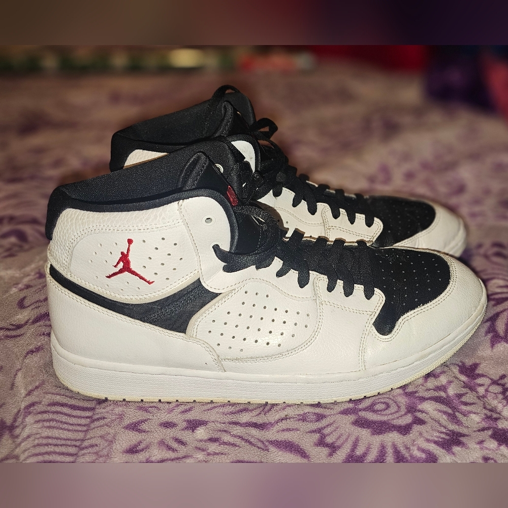 Air Jordan Black and White High-Top Sneakers